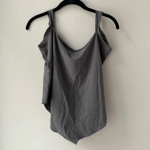 🩶NEW SKIMS RAW EDGE CAMI BODYSUIT IN GUNMETAL M - Picture 2 of 4